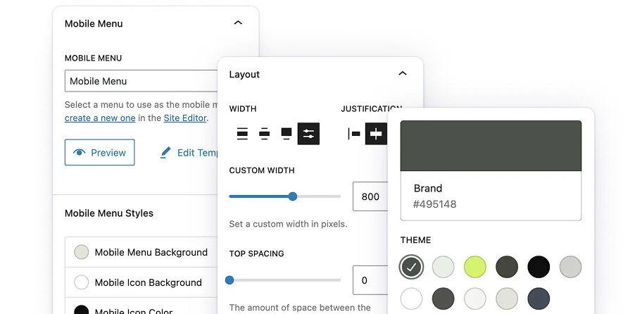 Menu settings