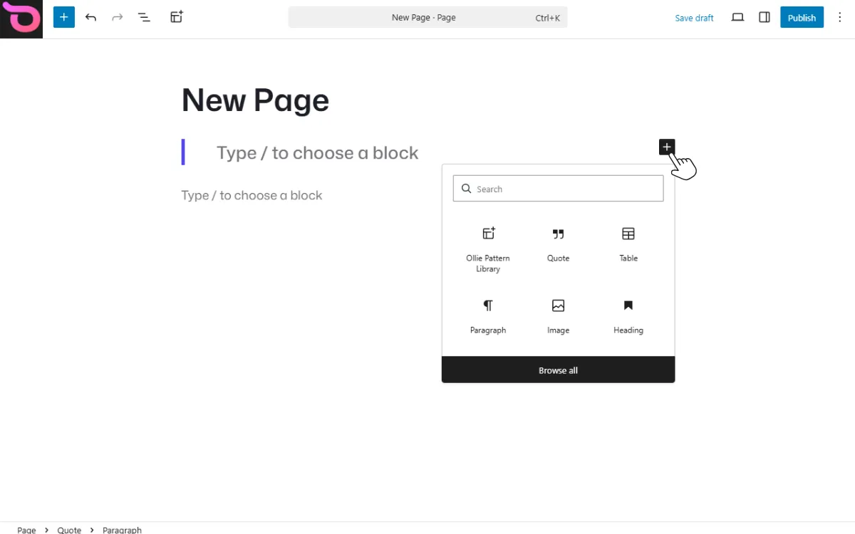Edit WordPress block
