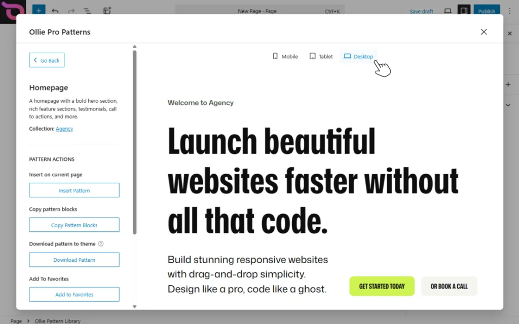 Ollie pattern preview