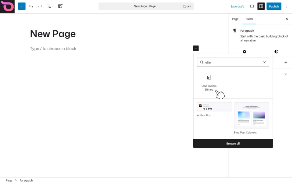 Open Ollie pattern library