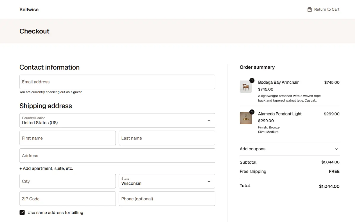 Ollie WooCommerce block checkout