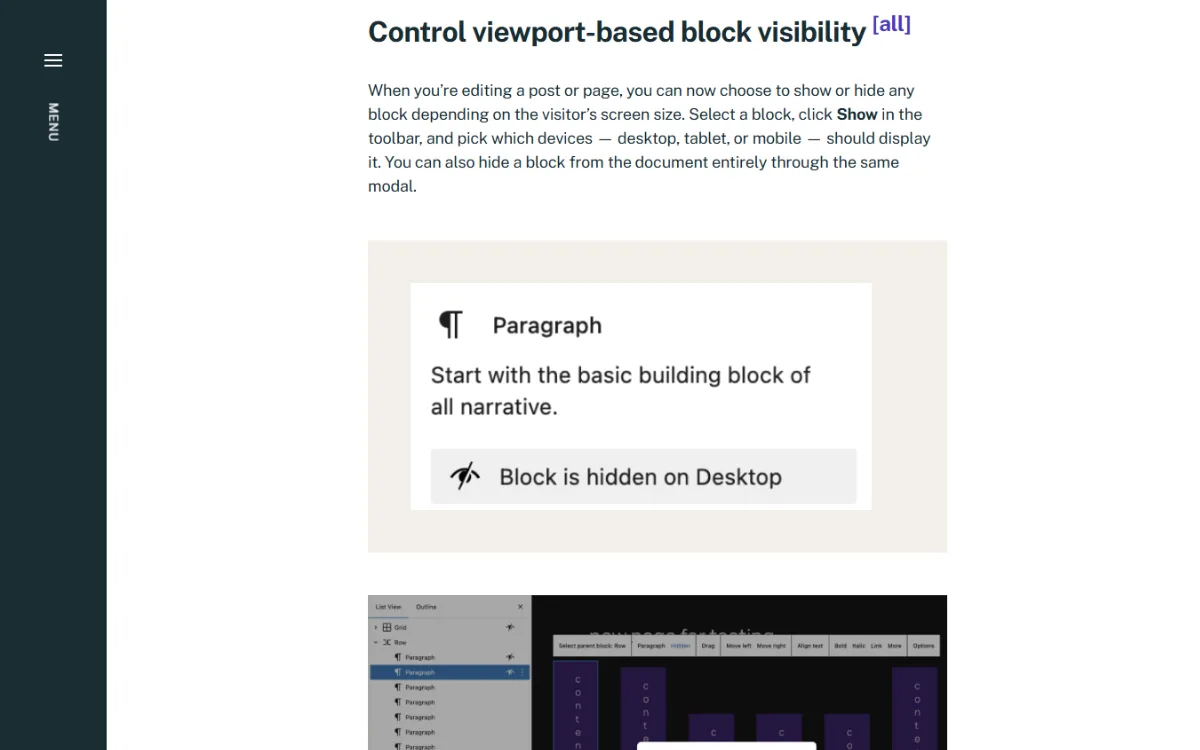 Block visibility
