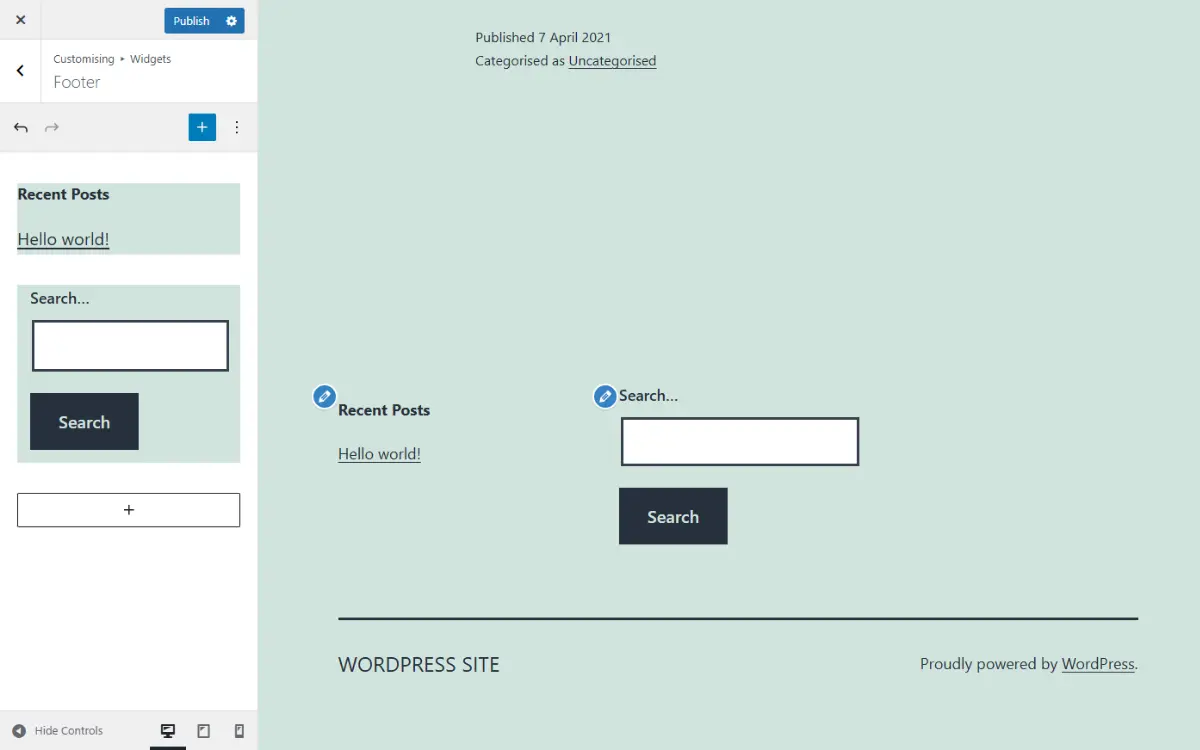Classic theme footer