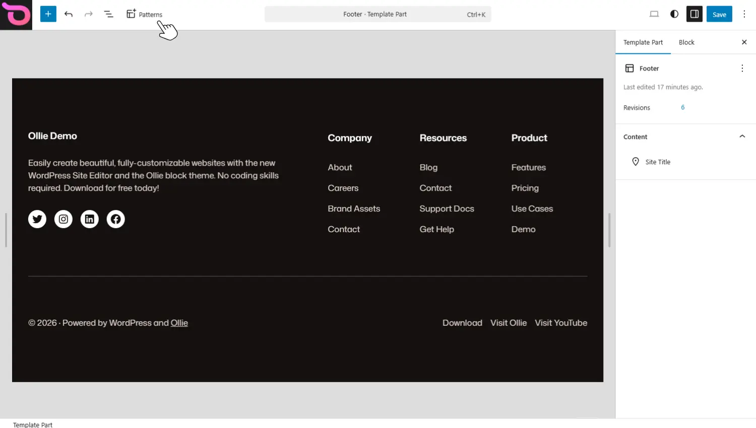 Click pattern library