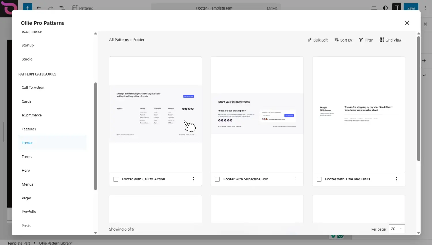 Pro footer pattern