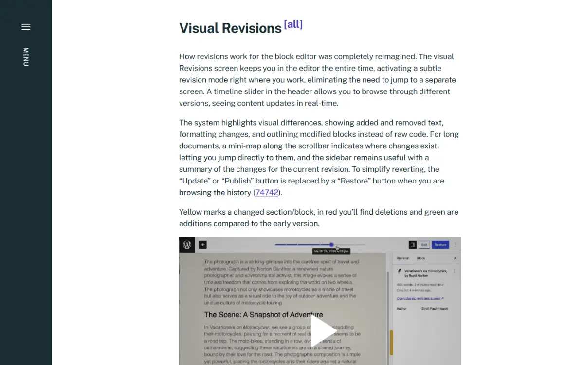 Visual revisions