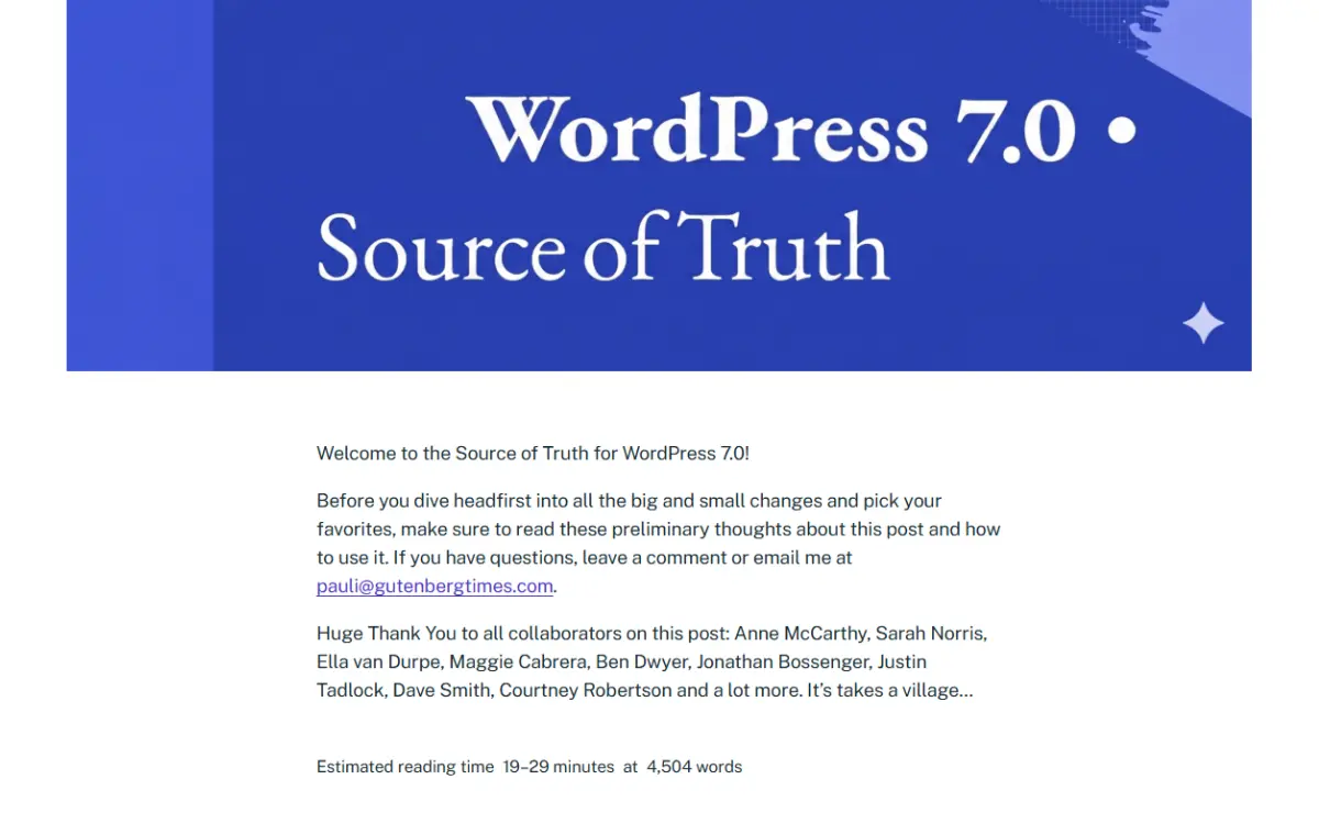 Wordpress source of truth