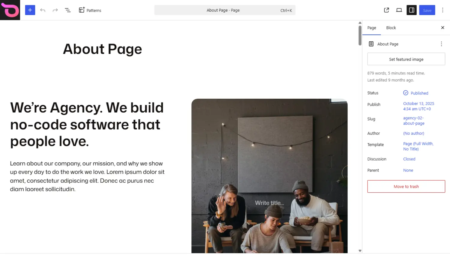 Site editing toolbar