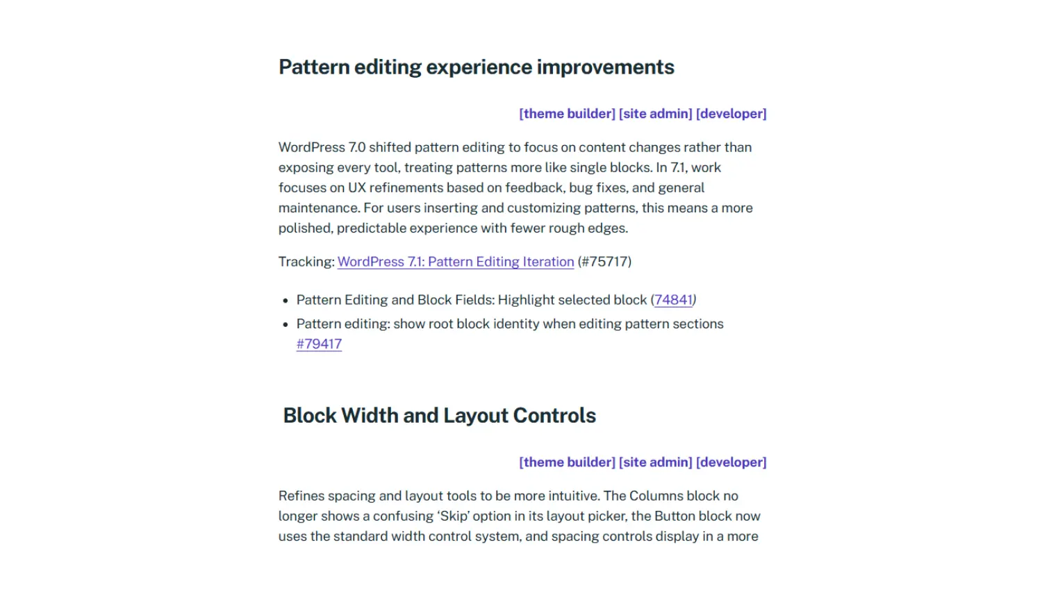 Pattern editing experience 7.1