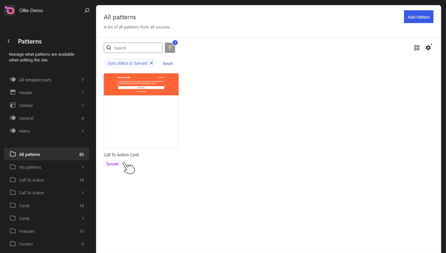 Synced pattern