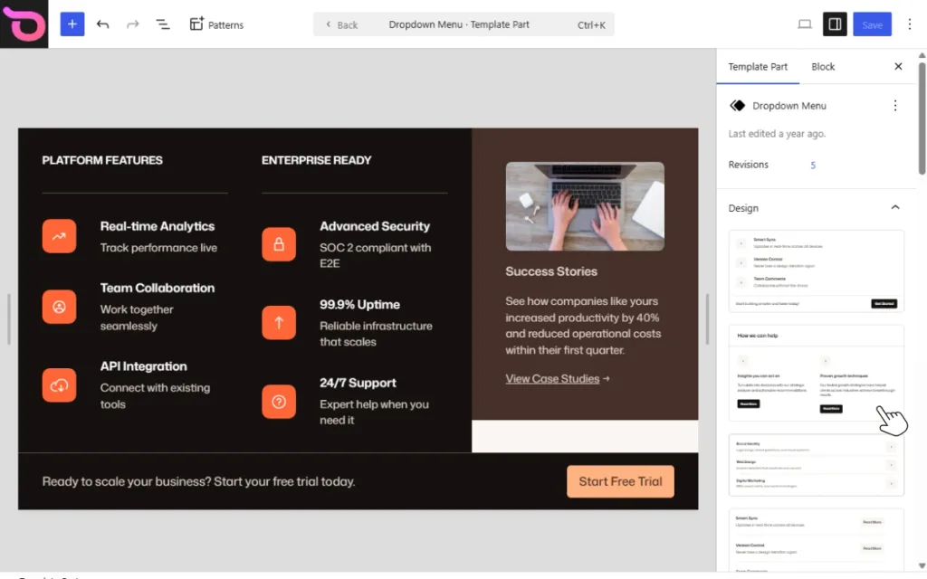 Ollie menu designer