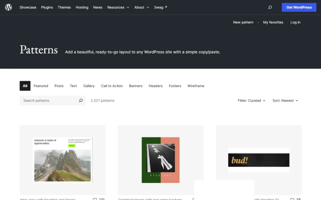 Wordpress pattern directory